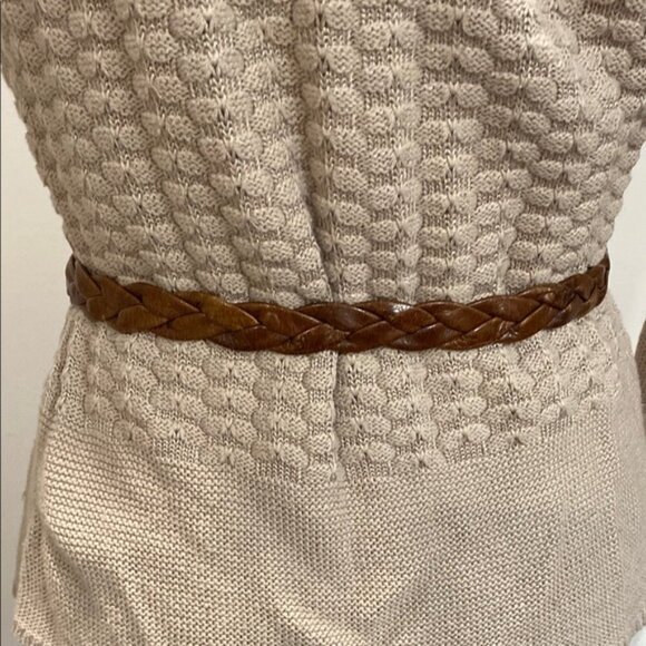 Gold and Brown Vintage Leather Belt Size small medium - Picture 4 of 13